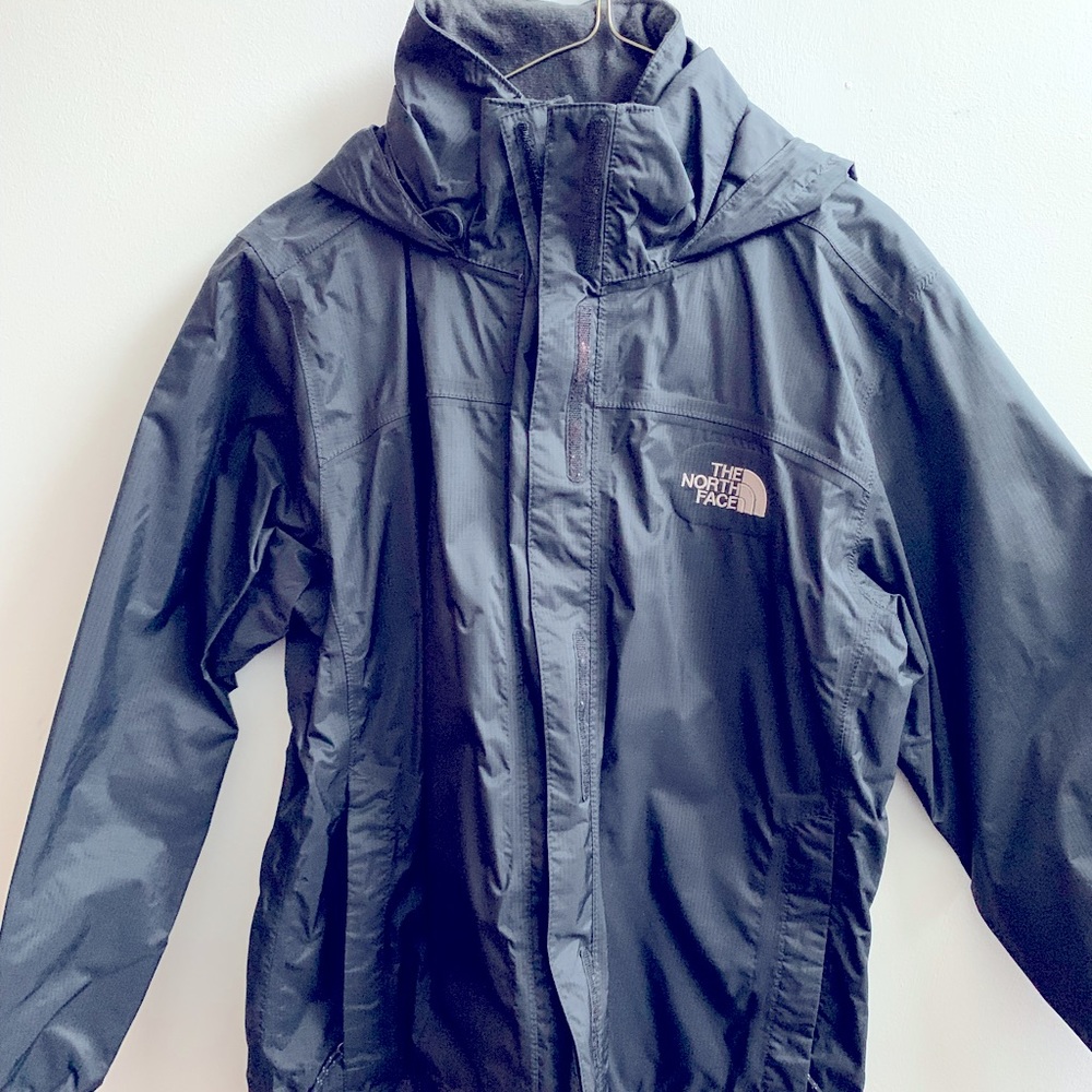 North Face Hooded Rain Coat - Black